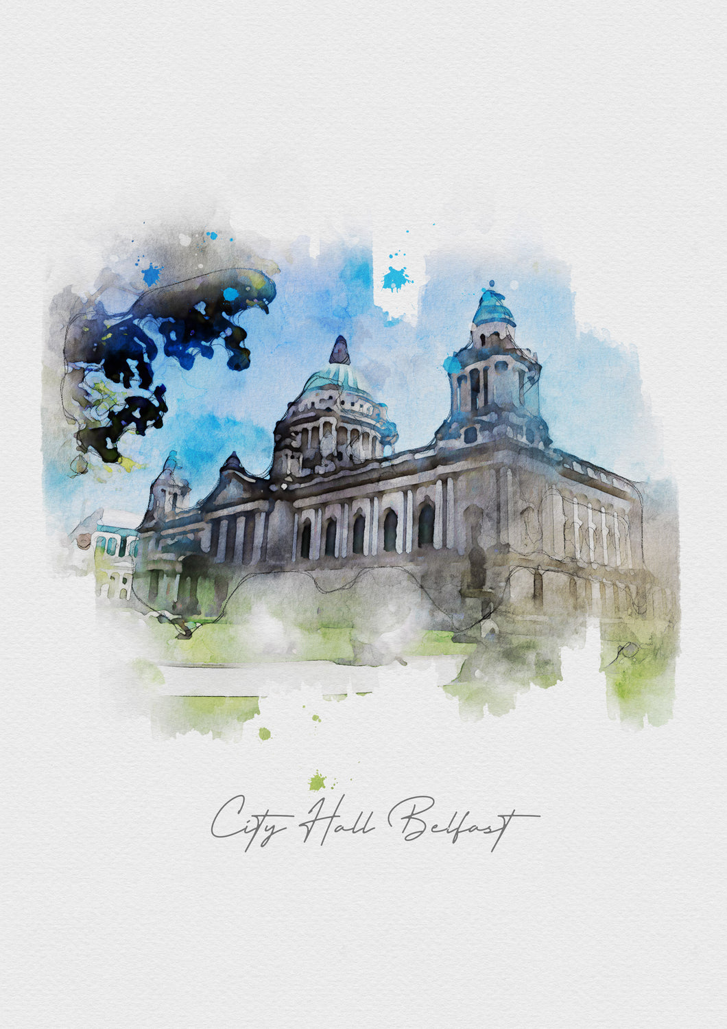 City Hall - Belfast - Digital Watercolour